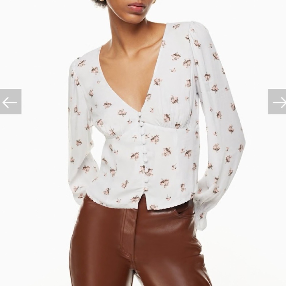 Artizia Wilfred Spellbound Blouse in Frozen Grey & Coral Blush